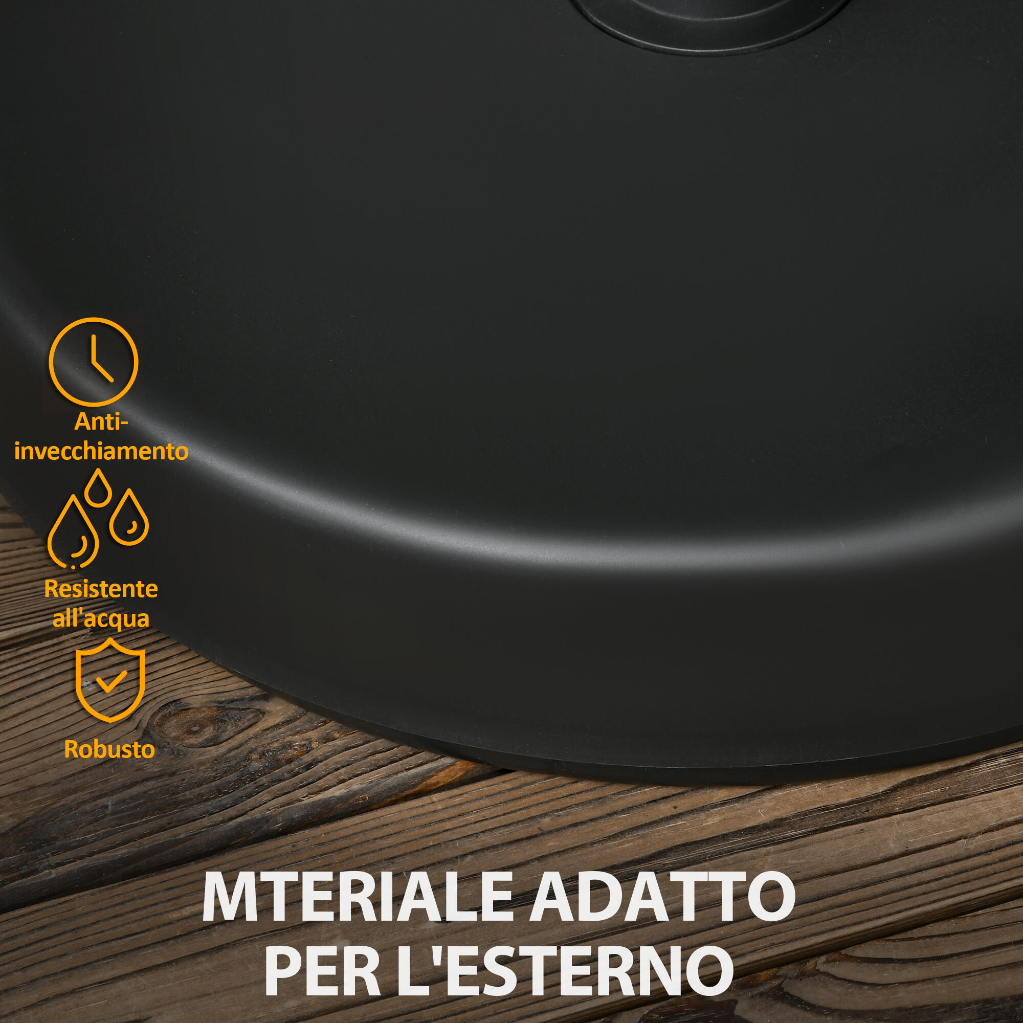 Outsunny Base per Ombrellone da Esterno in PP max 18kg di Peso Nero 6/7