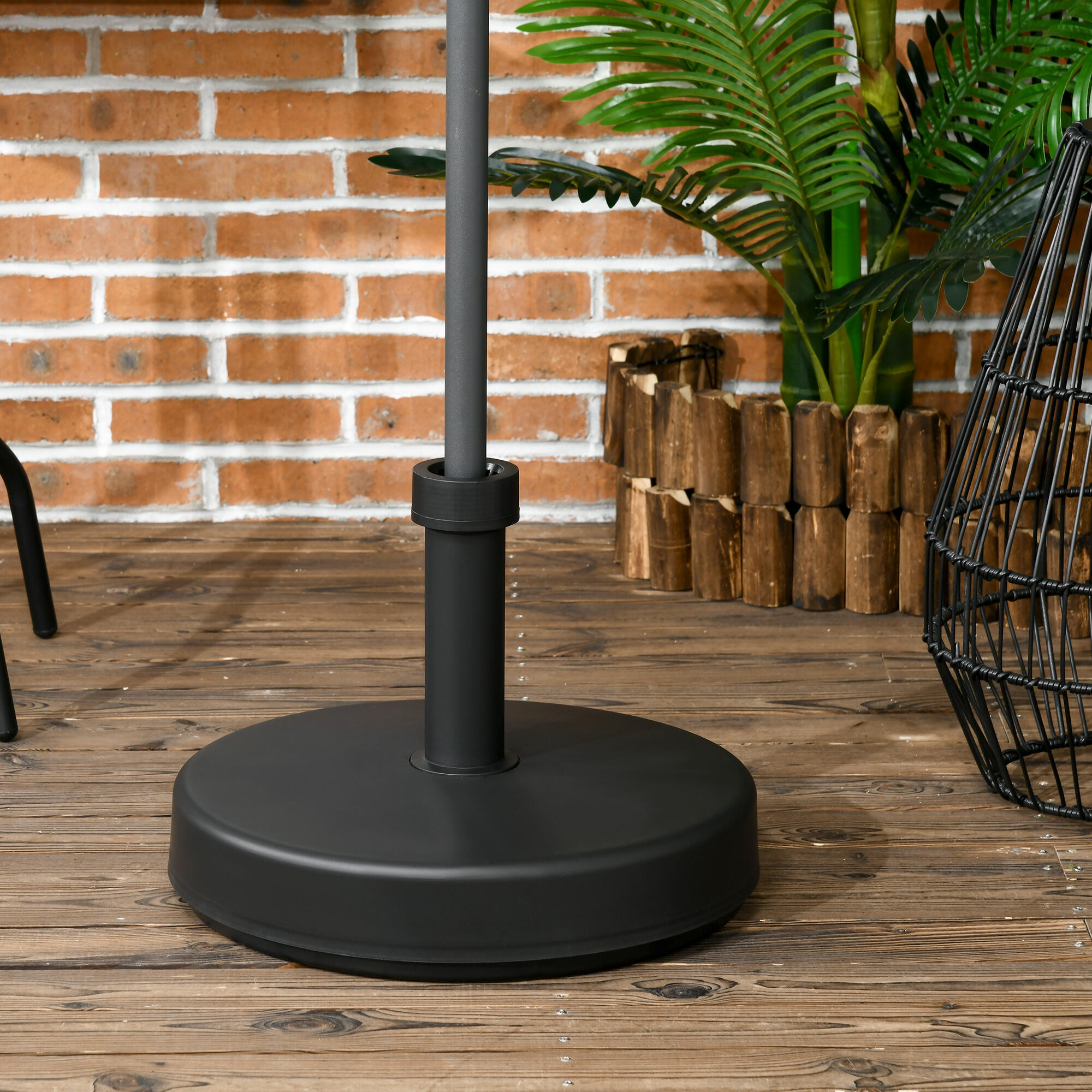 Outsunny Base per Ombrellone da Esterno in PP max 18kg di Peso Nero 2/7