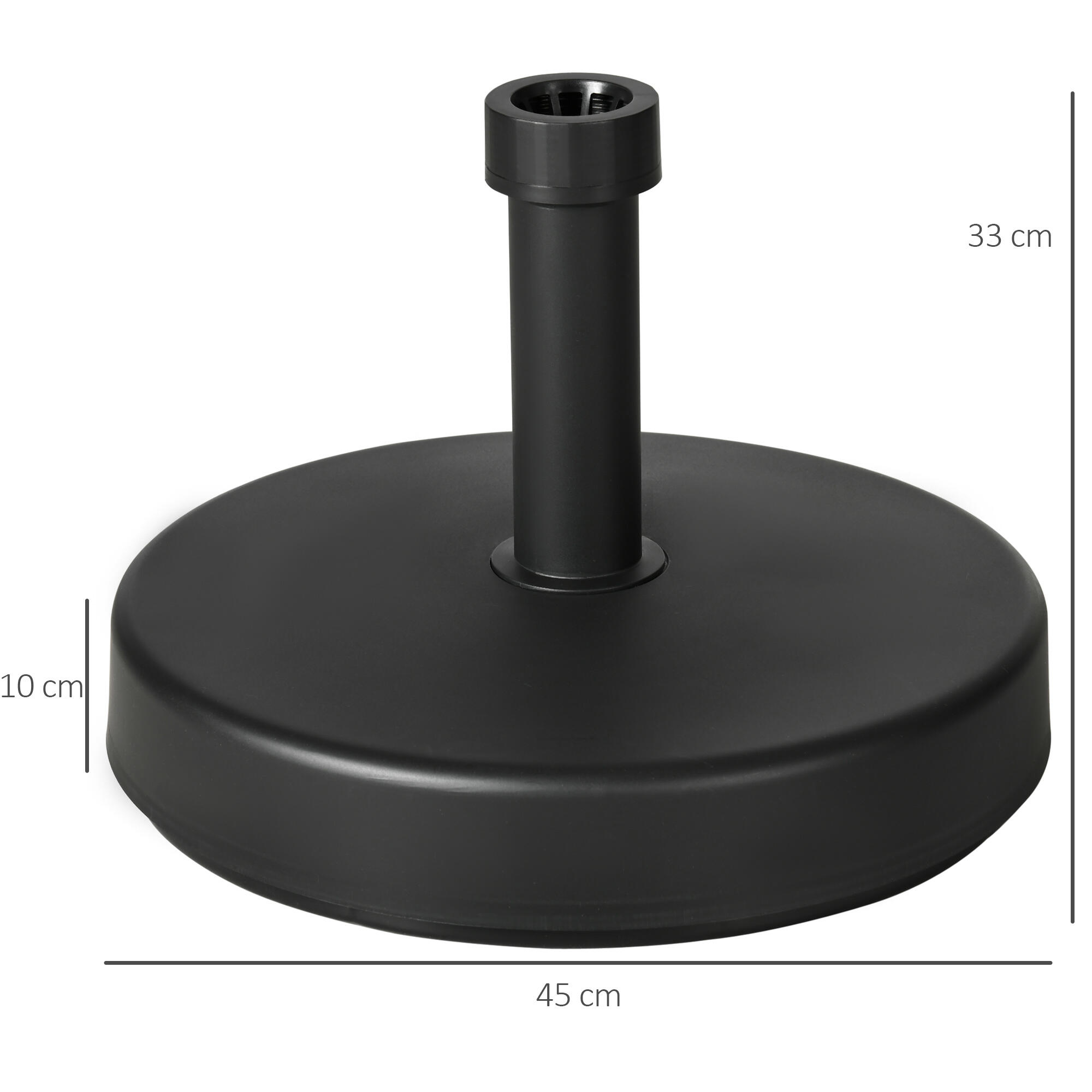 Outsunny Base per Ombrellone da Esterno in PP max 18kg di Peso Nero 3/7
