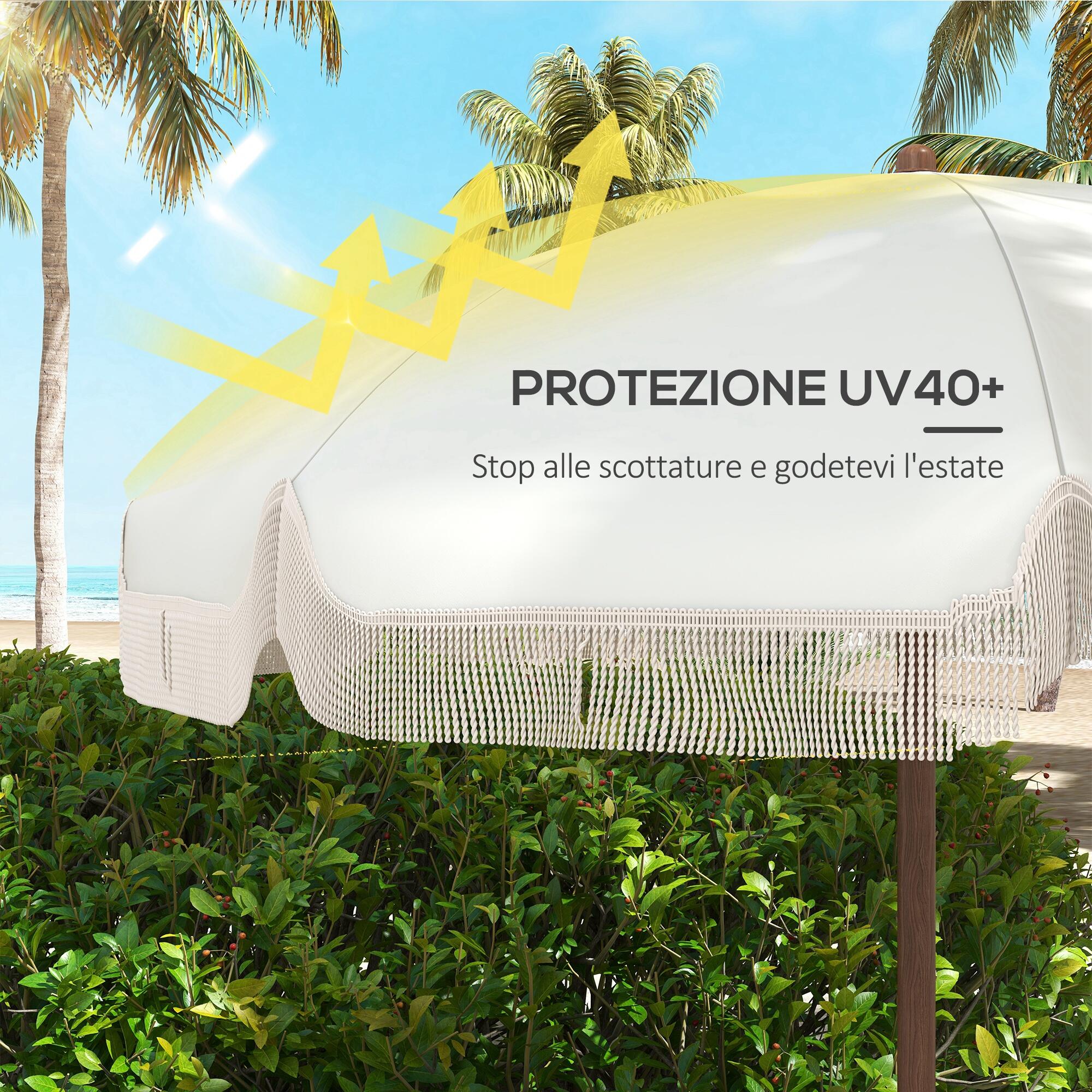 Borsa Da Trasporto Per Ombrellone Da Giardino O Spiaggia - Impermeabile 420D Con Manico - Colore Beige, 170x17x17 Cm