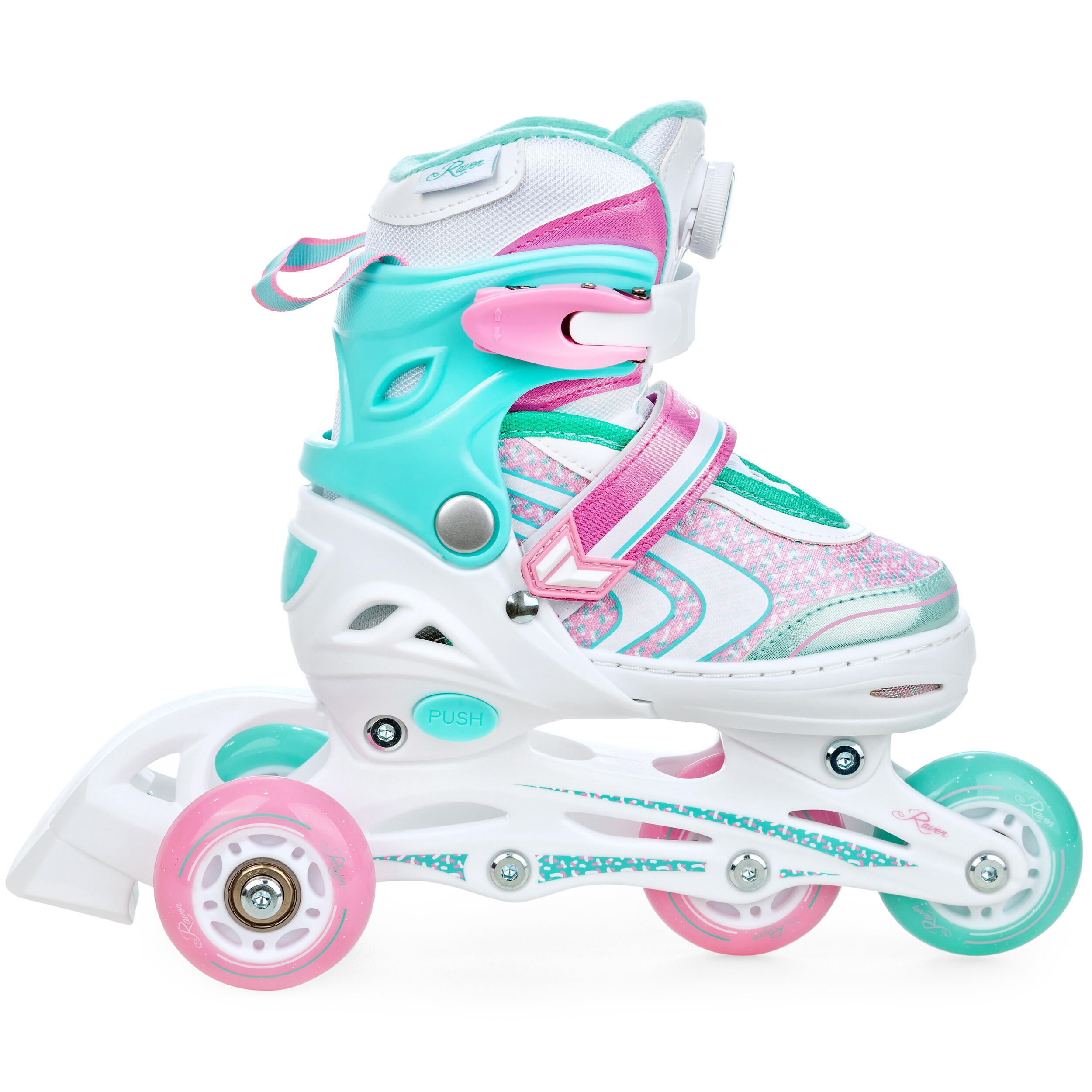 Raven Lia PLUS 3 em 1 Patins ajustáveis Rodas luminosas com LED 5/7