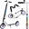 Trottinette pliante avec sonnette, porte-bouteille, roues Galaxia