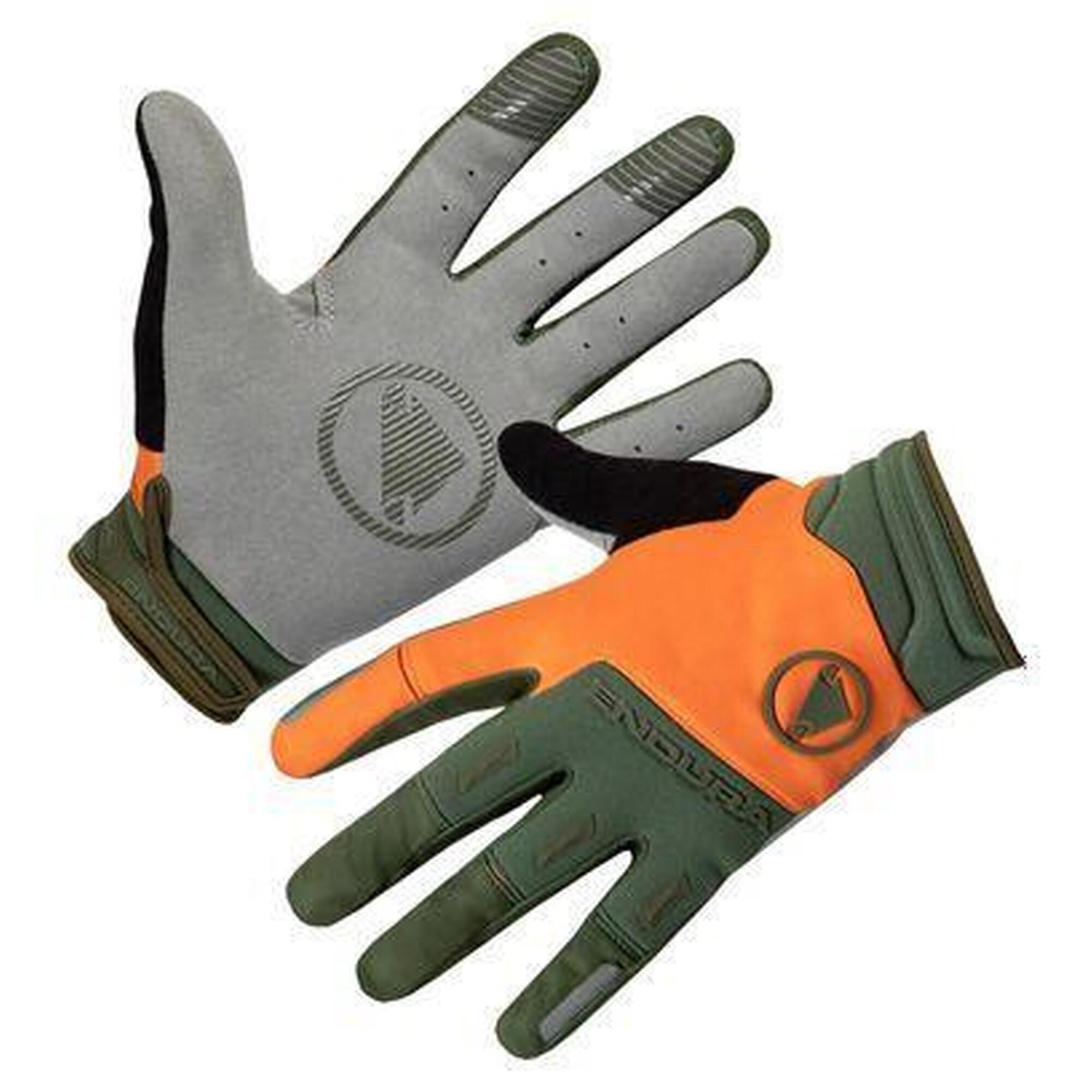 Endura - Gants Longs Endura Singletrack Vert / Orange - Gants Néoprène - Gris|vert - Grand - Decathlon