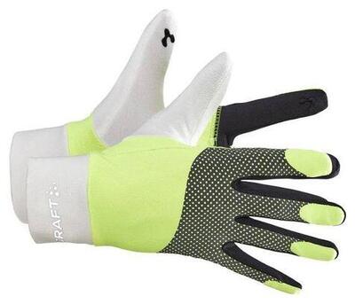 Craft ADV Lumen Fleece Sporthandschuhe Gelb Weiß
