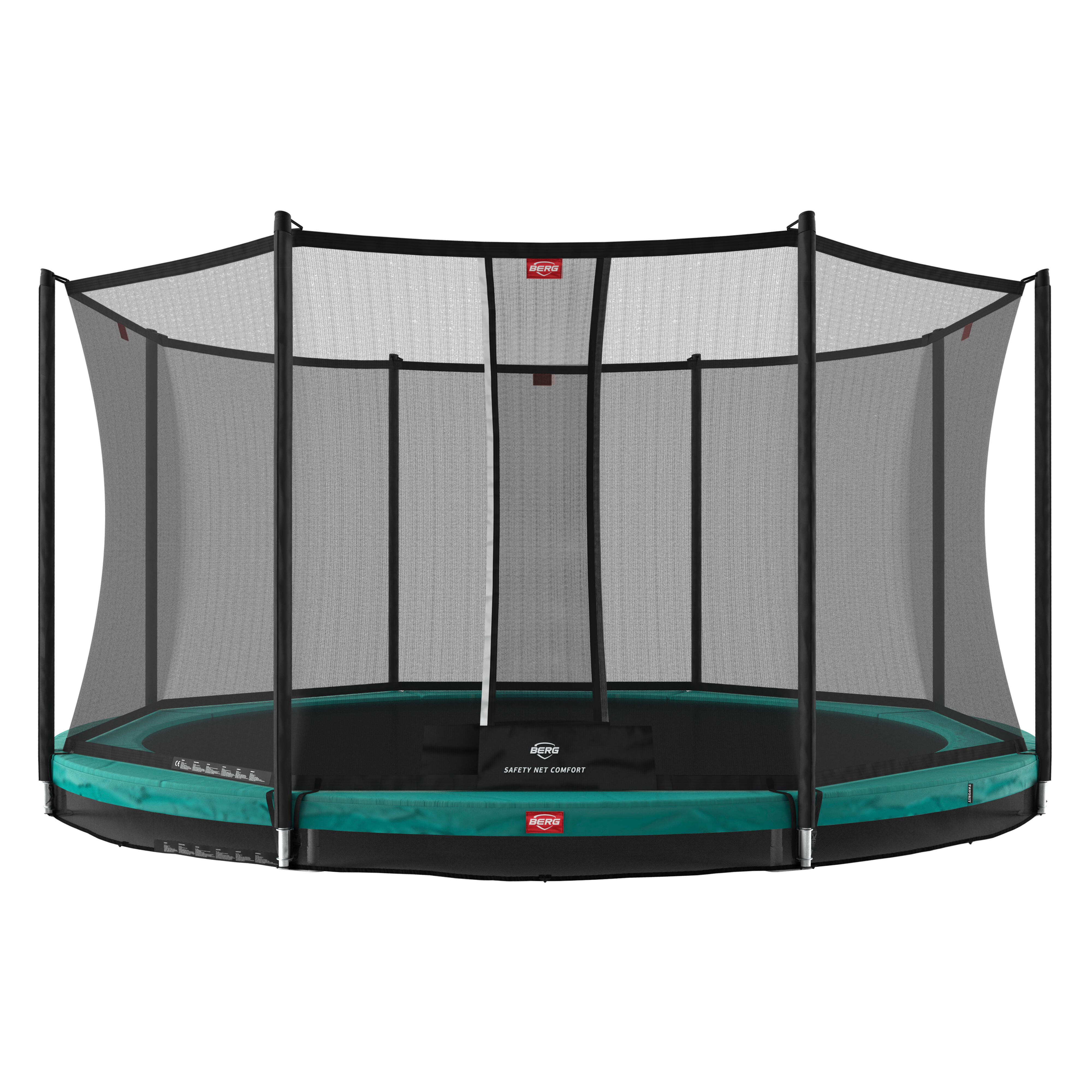 Trampolina + Siatka ochronna BERG Favorit Wkopana Okrągła 430 Zielona