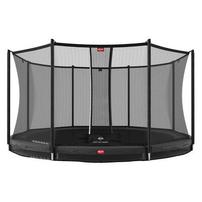 Trampoline + veiligheidsnet berg favorit inground rond 380 zilvergrijs