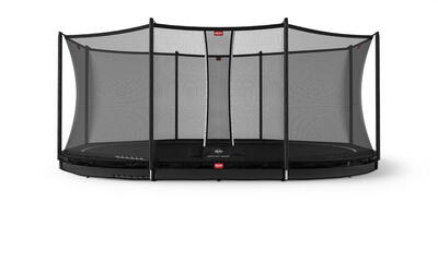 Trampolin + Sicherheitsnetz BERG Favorit InGround Oval 520x345 Schwarz