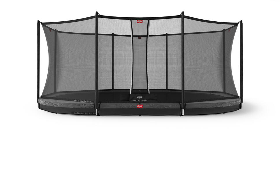 Trampolina + Siatka ochronna BERG Favorit Wkopana Owalna 520x345 Srebrnoszara