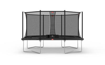 Trampolin + Sicherheitsnetz BERG Favorit Regular Rechteck 410x250 Anthrazitgrau