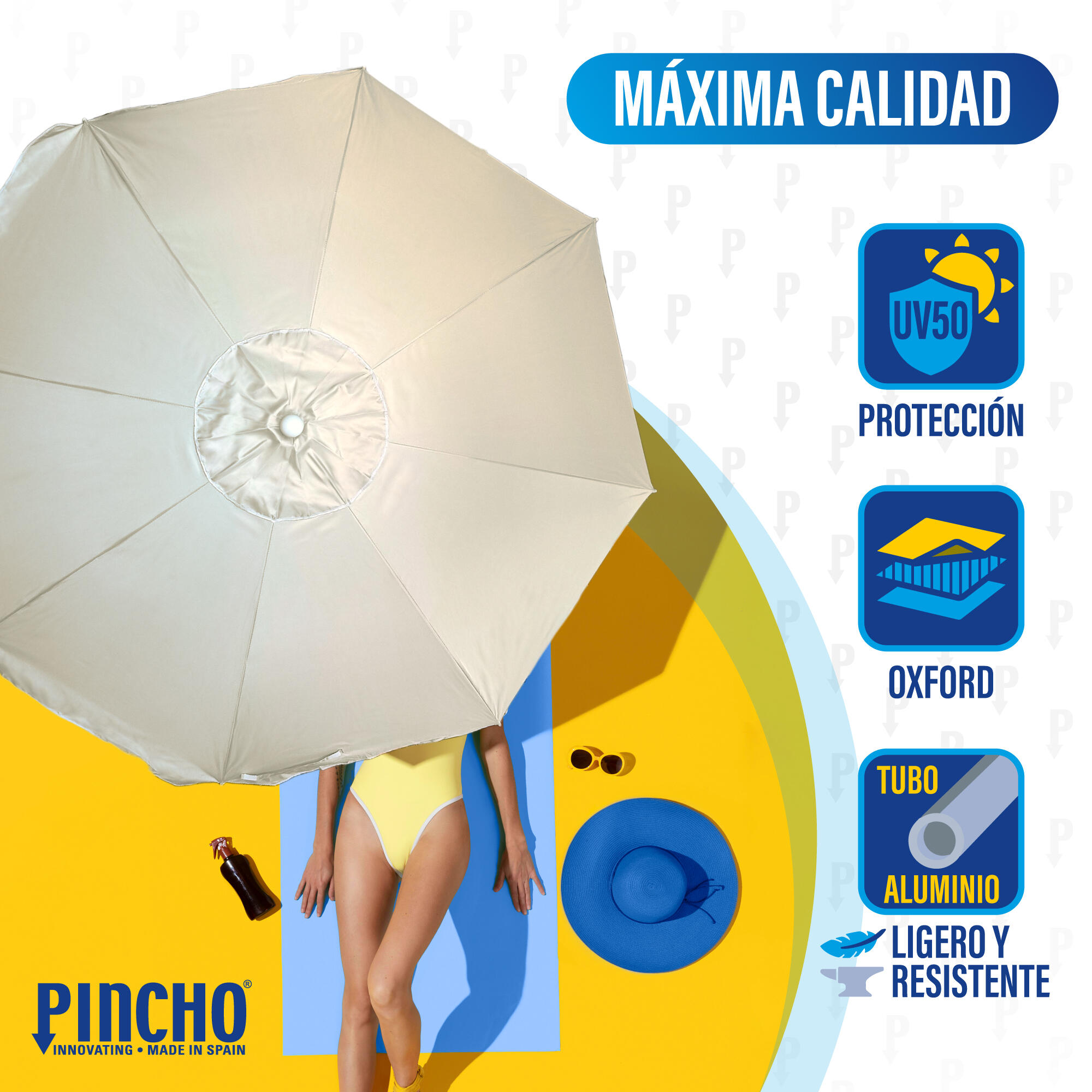 Sombrilla de Playa Aluminio 240cm Cerdeña Uv50+ color 32 3/7