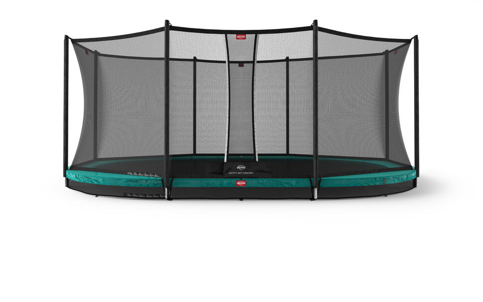 Trampolina + Siatka ochronna BERG Favorit Wkopana Owalna 520x345 Zielona