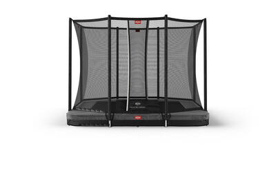 Trampoline + veiligheidsnet berg favorit inground rechthoek 410x250 antraciet