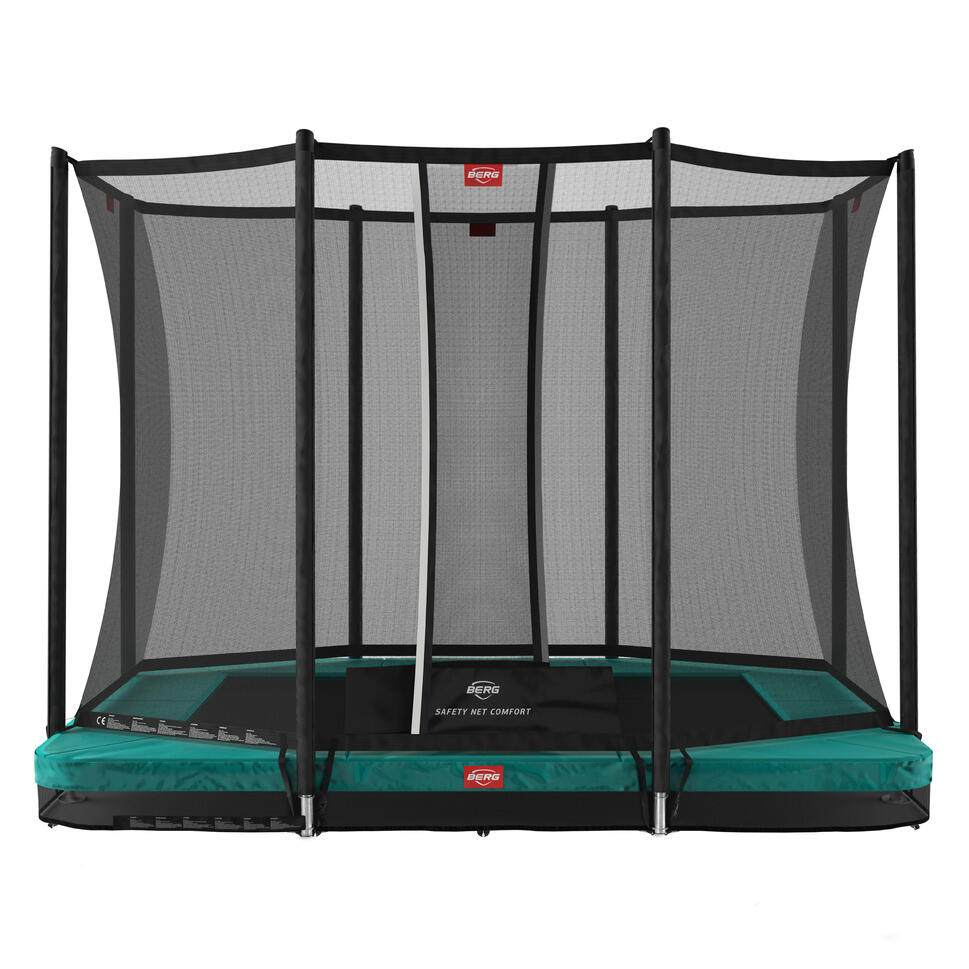 Trampolina + Siatka ochronna BERG Favorit Wkopana Prostokątna 280x190 Zielona
