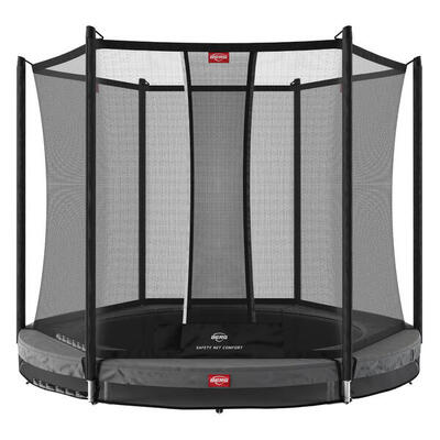 Trampoline + veiligheidsnet berg favorit inground rond 200 antracietgrijs