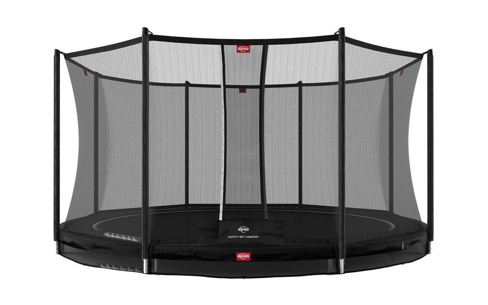 Trampolina + Siatka ochronna BERG Favorit Wkopana Okrągła 430 Czarna