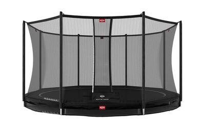 Trampoline + veiligheidsnet berg favorit inground rond 430 zwart
