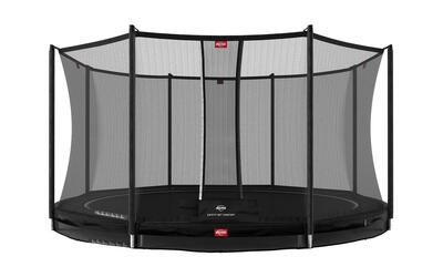 Trampoline + veiligheidsnet berg favorit inground rond 380 zwart