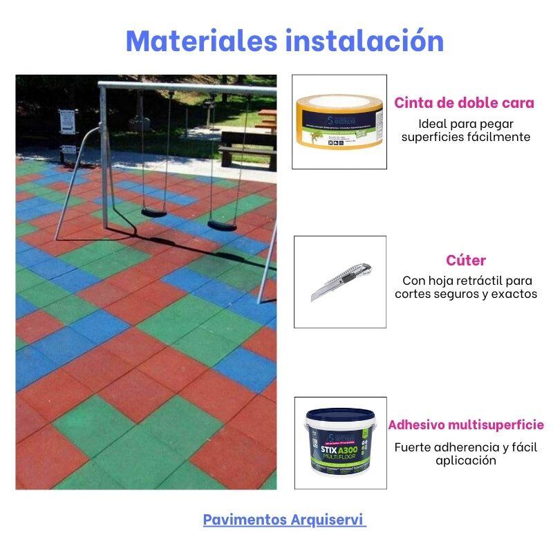 Loseta de Caucho 1 x 1 m x 20 mm (Negro).