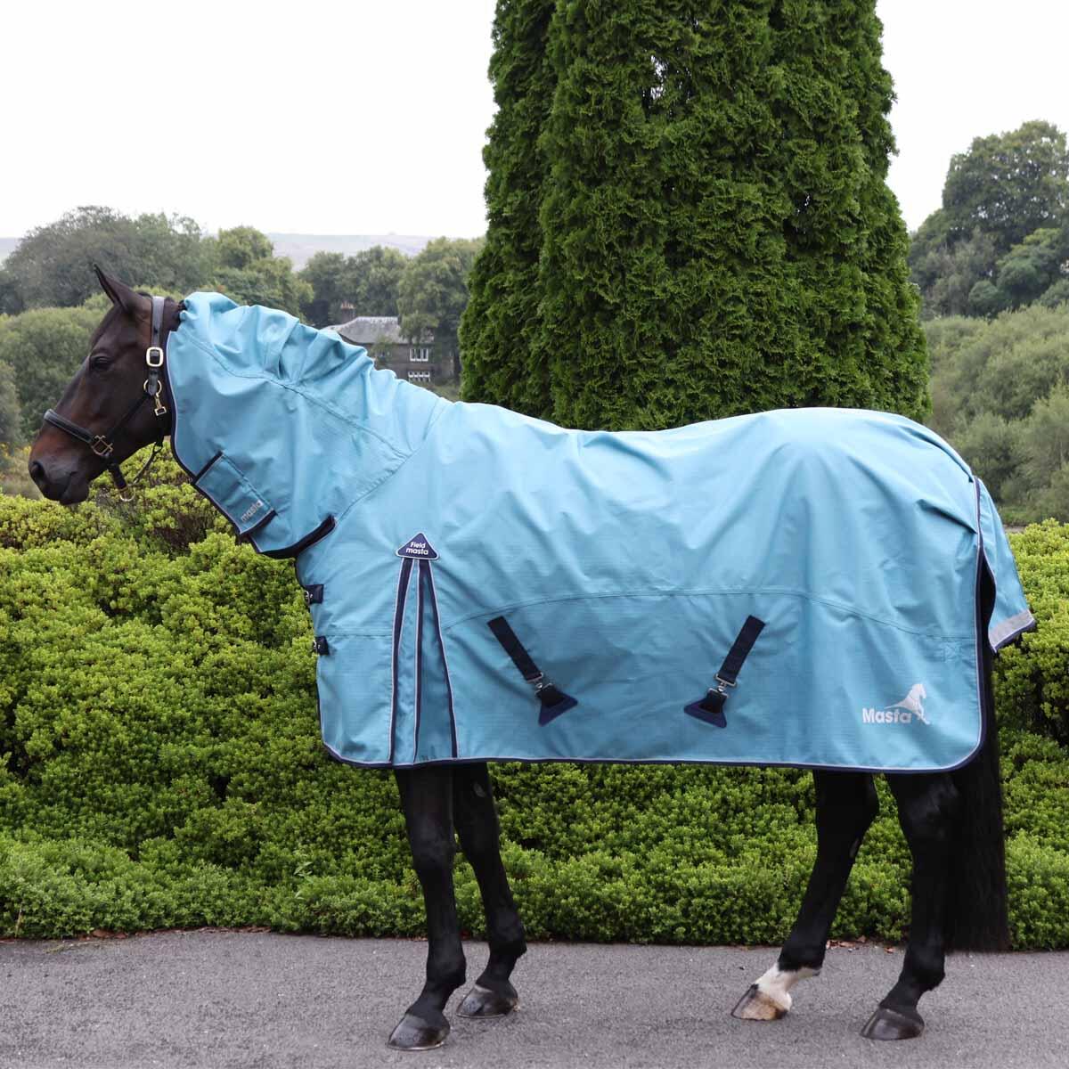 MASTA Lightweight horse turnout rug, Fieldmasta 40g dome neck blue