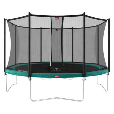 Trampoline + veiligheidsnet berg favorit regular rond 380 groen
