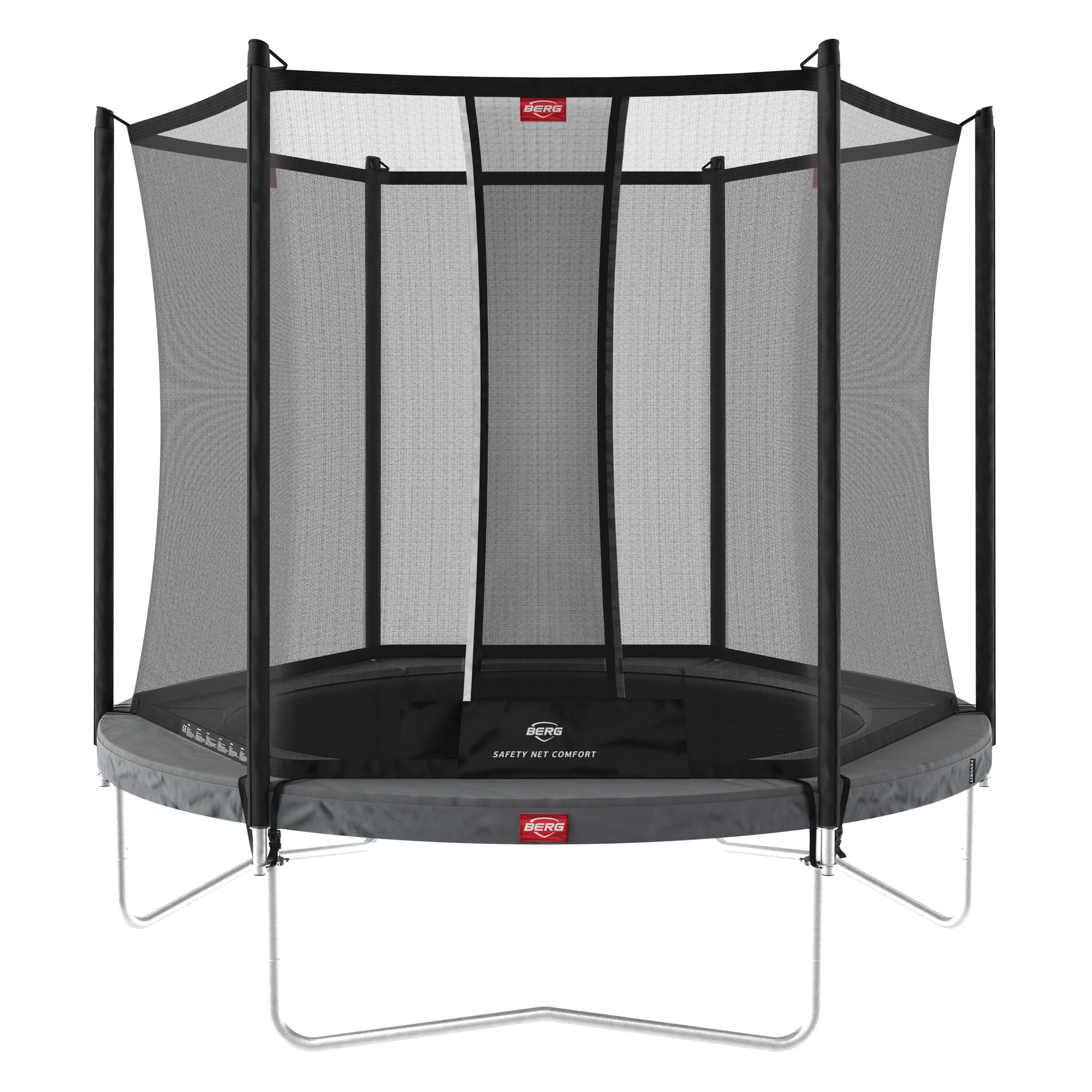BERG Trampolin + Sicherheitsnetz BERG Favorit Regular Rund 270 Silbergrau