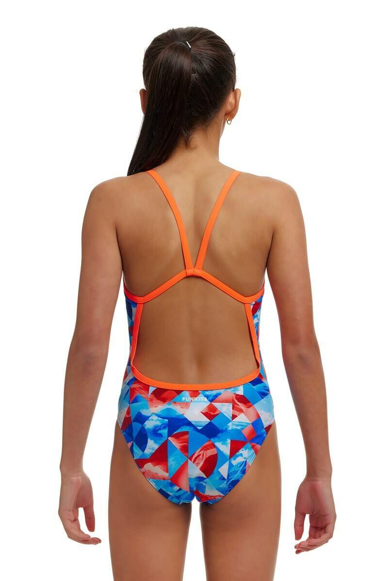 Funkita Girls Big Swell Single Strap Swimsuit - Blue 5/5