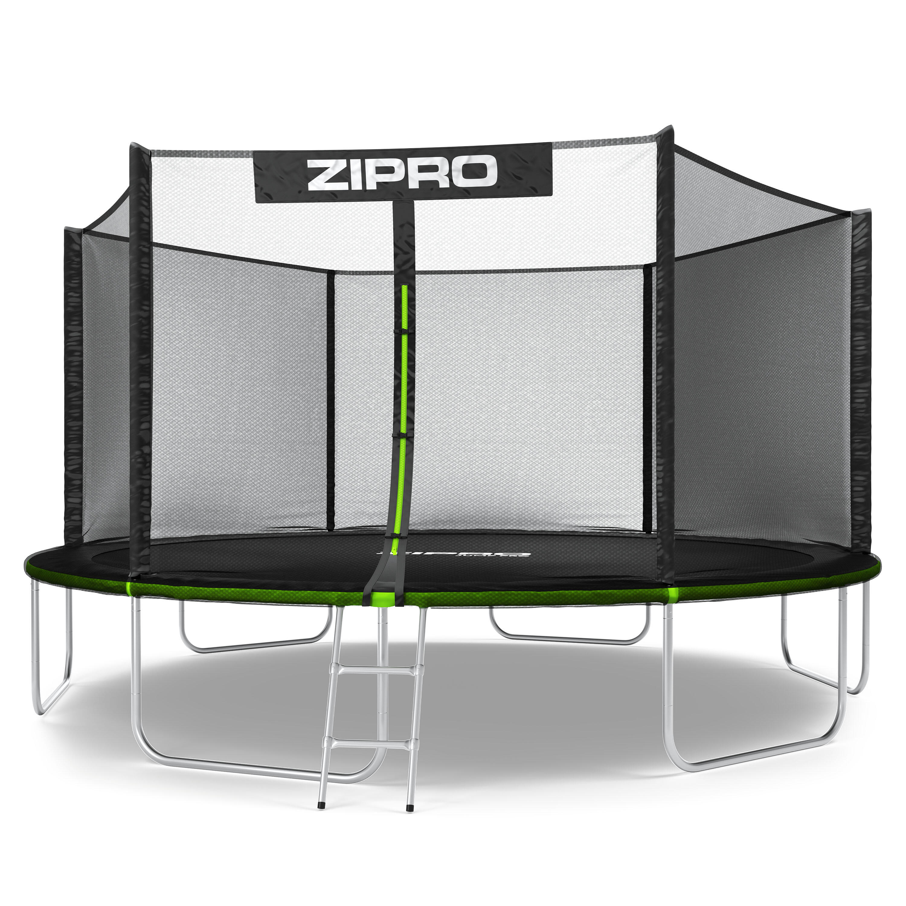 Zipro - Trampoline Rond Zipro Jump Pro 14ft 435cm Avec Filet De Protection Extérieur - Trampoline - Noir|vert - Decathlon