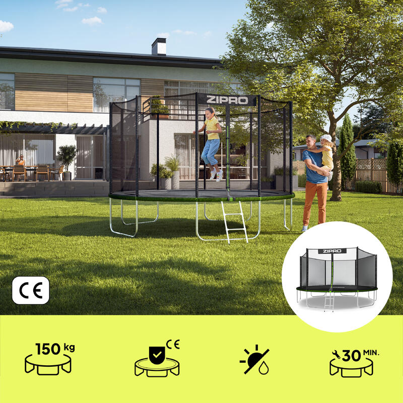 Trampolina ogrodowa Zipro Jump Pro z siatką zewnętrzną 14FT 435cm