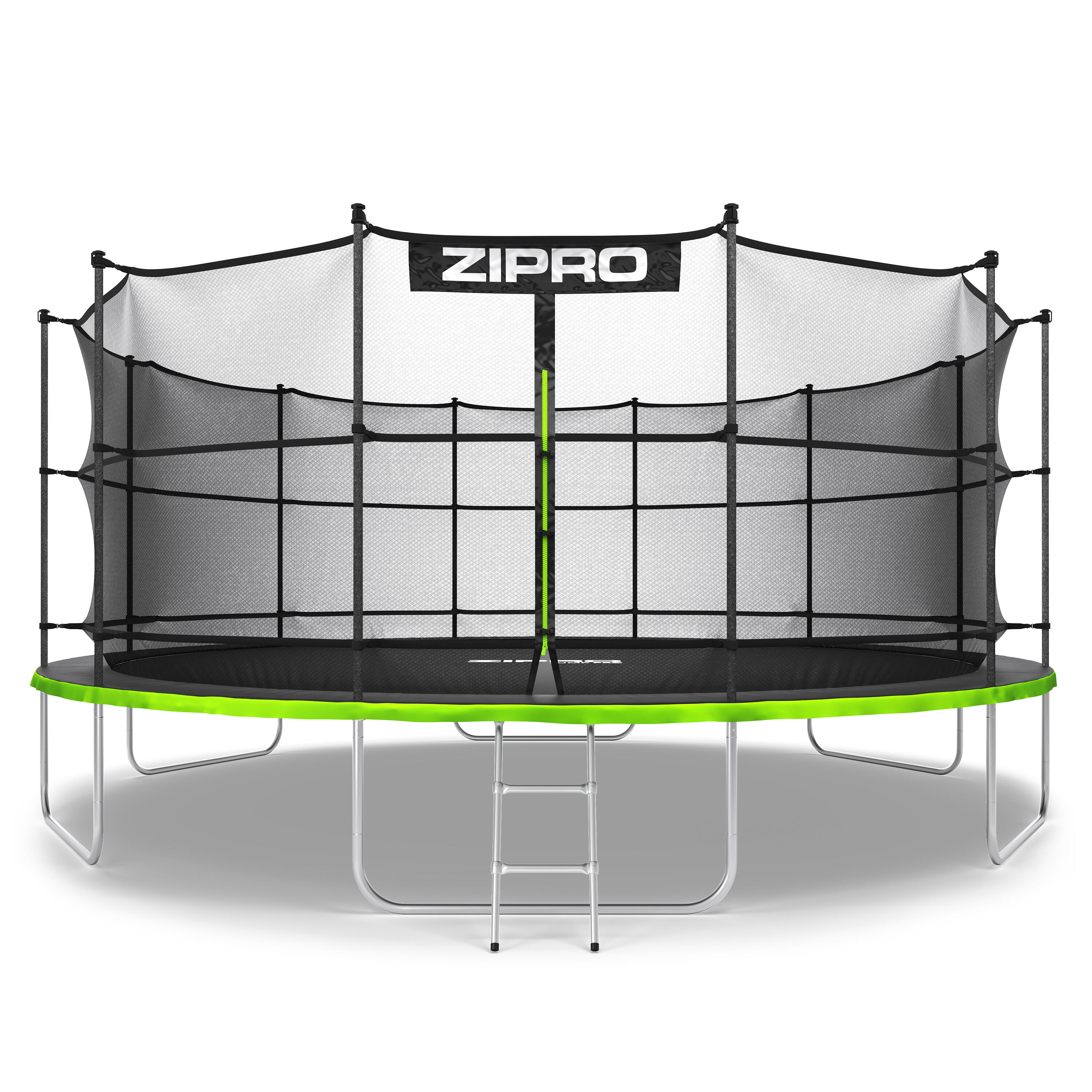 Zipro - Trampoline Rond Zipro Jump Pro 16 Ft 496 Cm Avec Filet De Protection Intérieur - Trampoline - Noir|vert - Decathlon