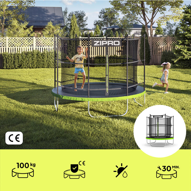 Trampoline rond Zipro Jump Pro 6FT 183cm avec filet de protection intérieur