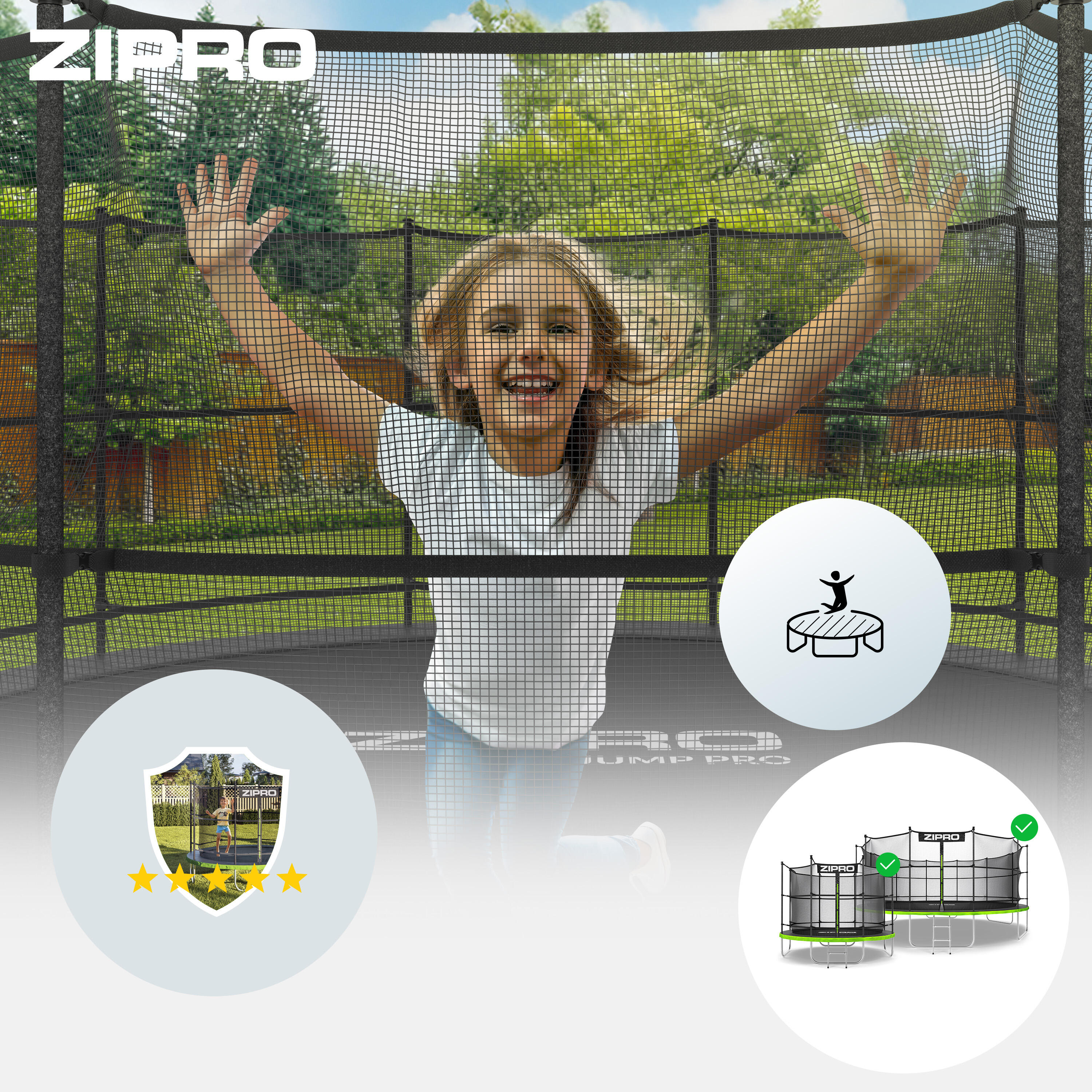 Батут Zipro Jump Pro 14FT внутрішня сітка