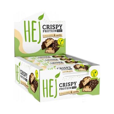 HEJ Natural HEJ Crispy Vegan Protein Bar (12x45g) Chocolate & Vanilla - Barre