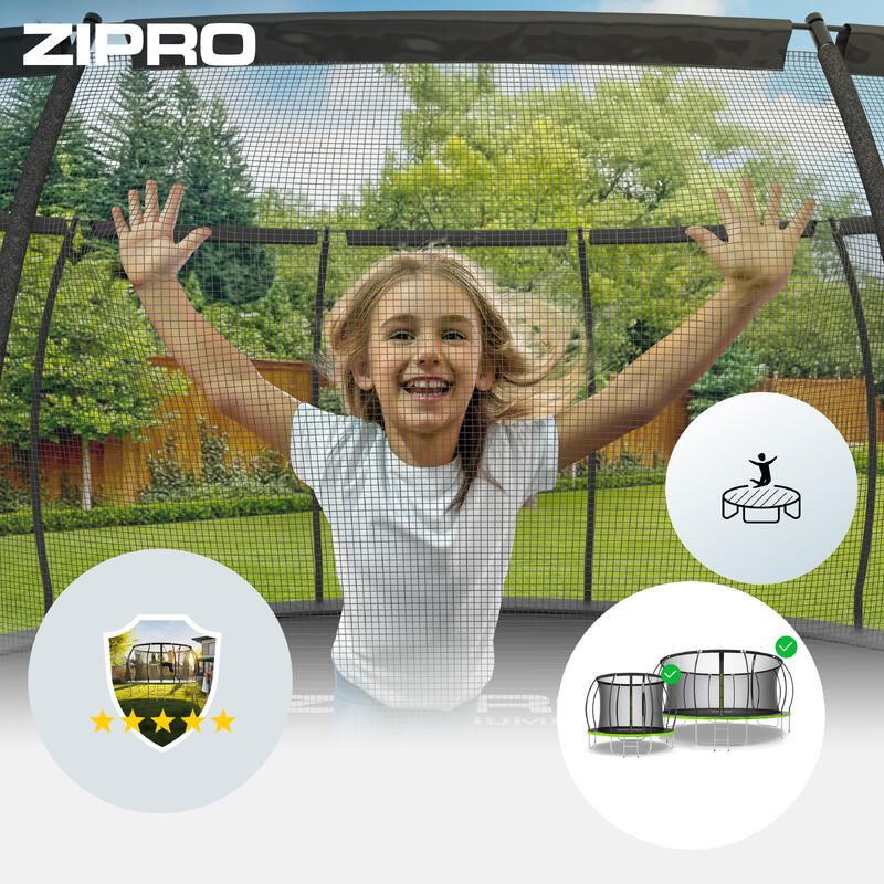 Trambulină de exterior Zipro Jump Pro Premium cu plasă de protecție 12FT 374cm