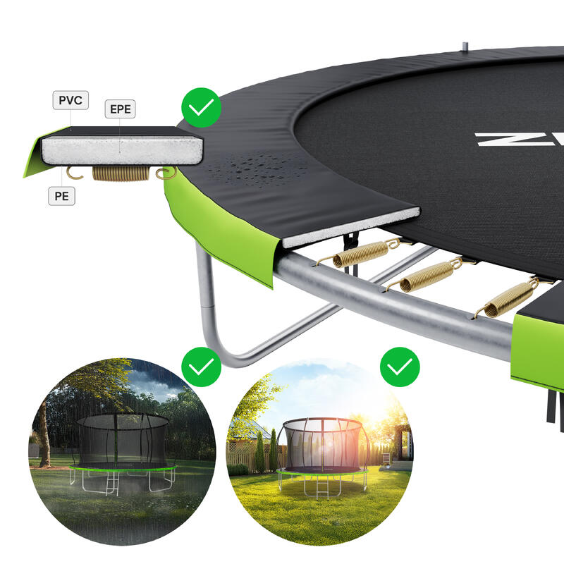 Trampolina ogrodowa Zipro Jump Pro Premium z siatką wewnętrzną 12FT 374cm