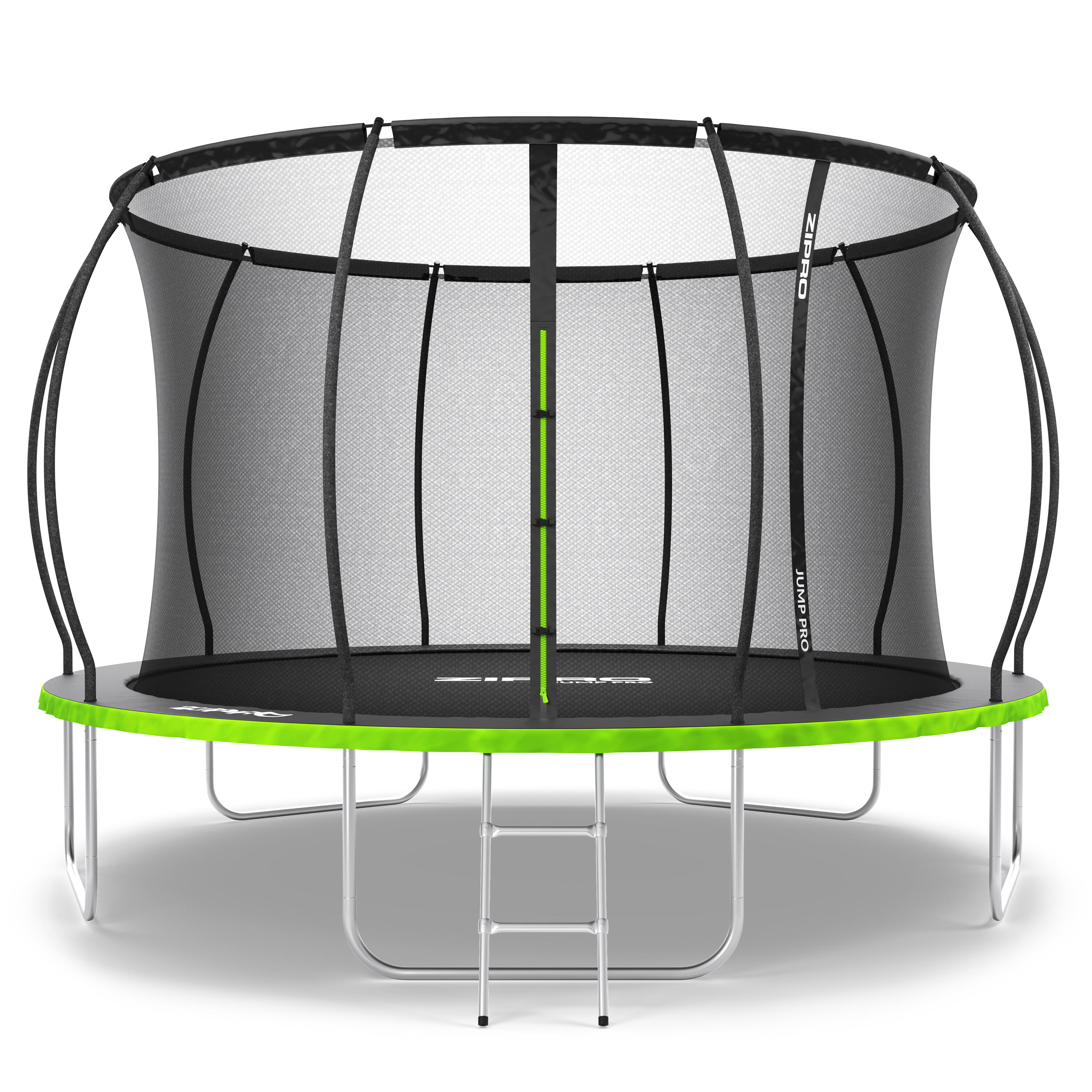Zipro - Trampoline Rond Zipro Jump Pro Premium 12ft 374cm Filet De Protection Intérieur - Trampoline - Noir|vert - Decathlon