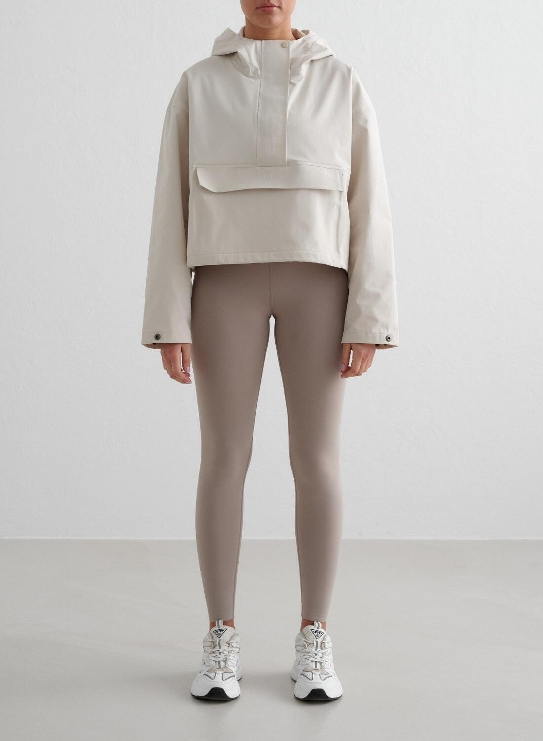 Donna Giacca Impermeabile Anorak Corto Beige 3/6