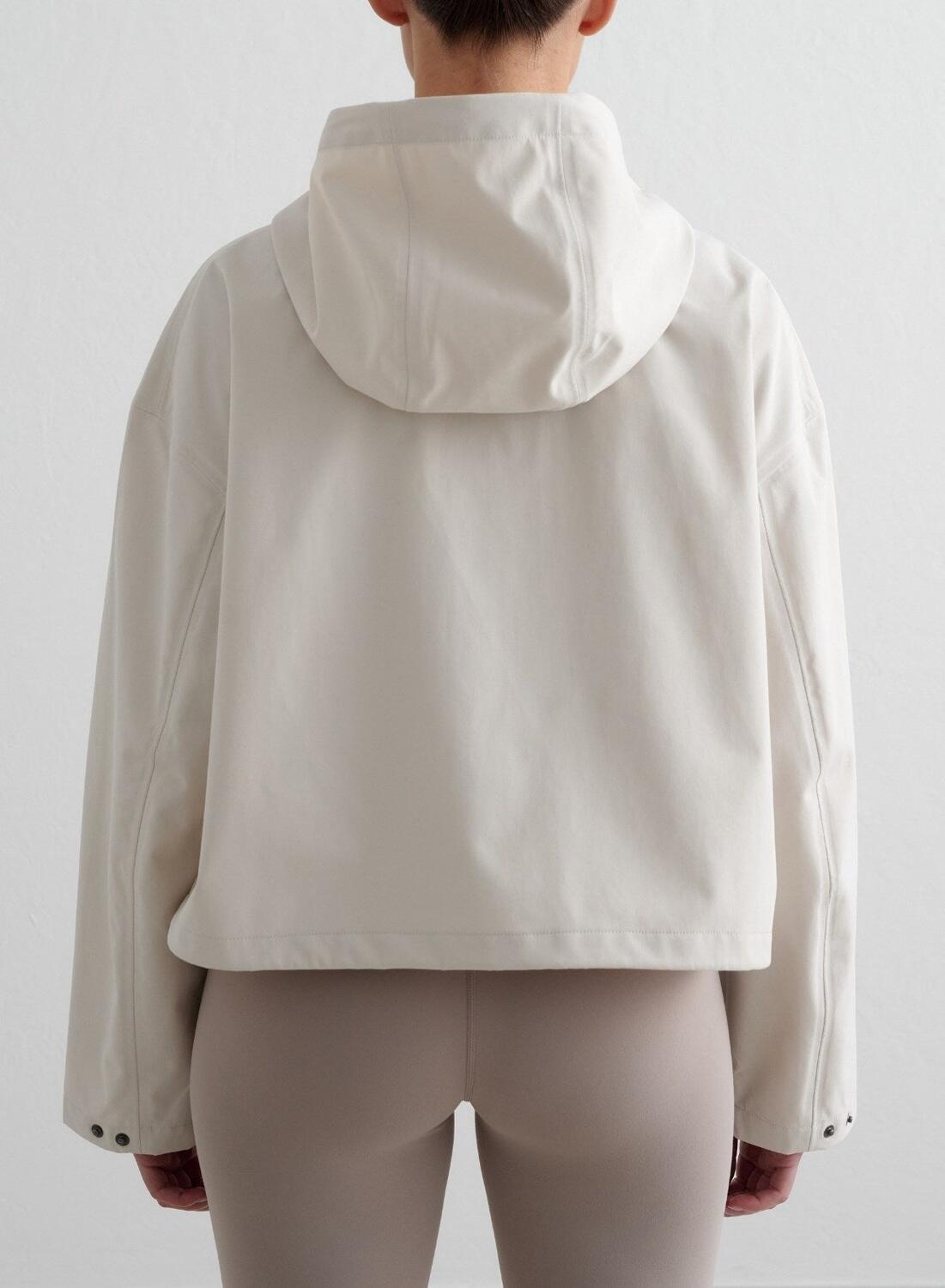 Donna Giacca Impermeabile Anorak Corto Beige 2/6
