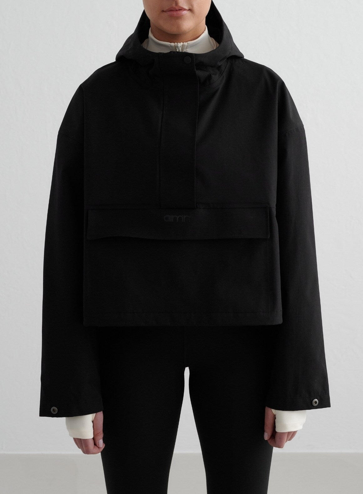 AIM'N Damen Jacke Wasserdicht Gekürzte Anorak Schwarz