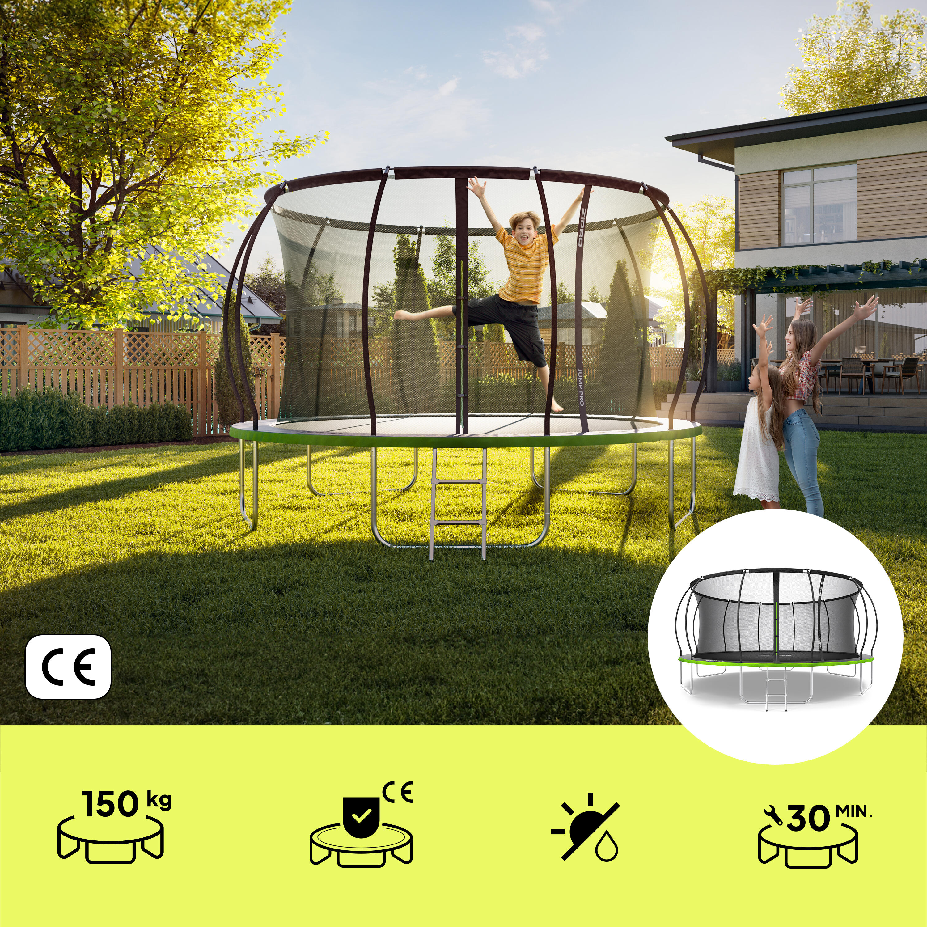 Trampoline ronde Zipro Jump Pro Premium - 16FT 496cm - met veiligheidsnet intern 3/7