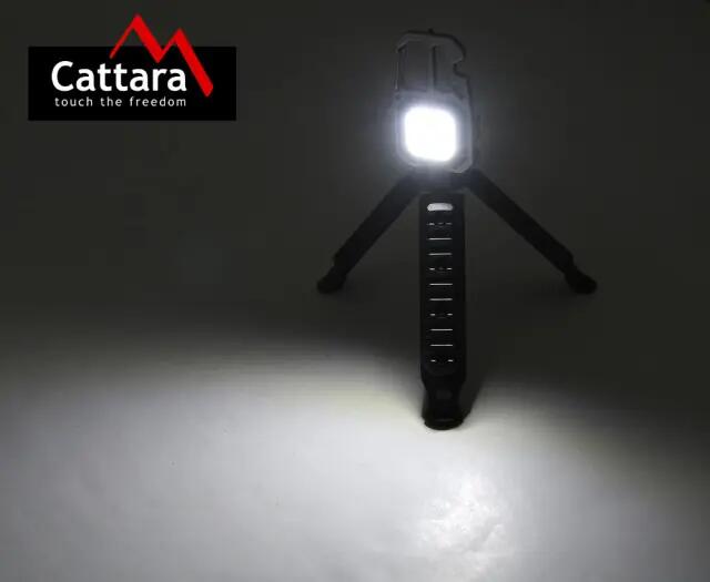 Wielofunkcyjna latarka LED 600 lm Cob z składanym statywem Cattara 6/8
