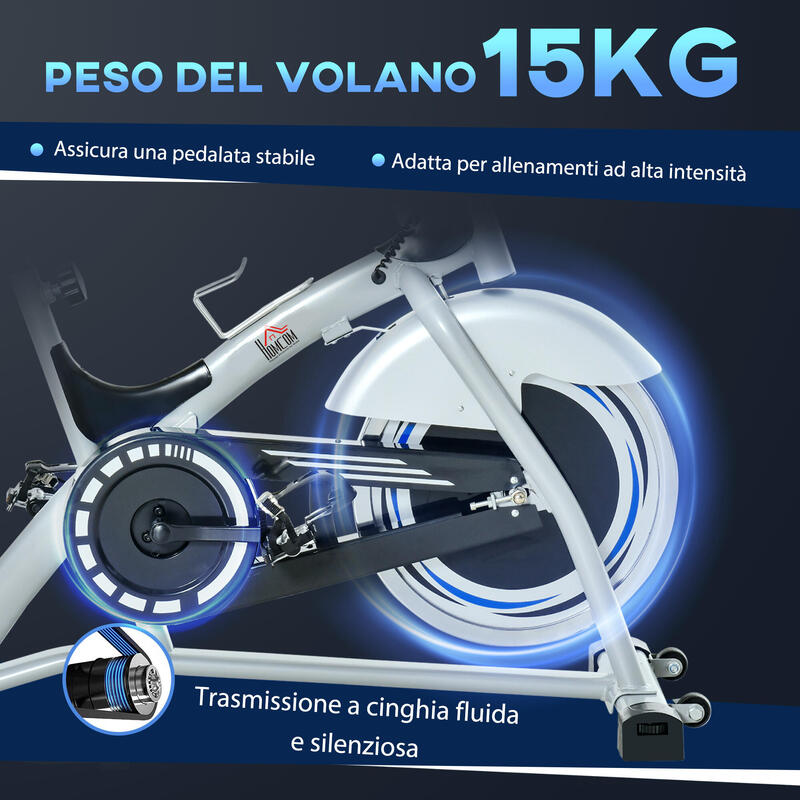 HomCom Bicicleta cu monitor LCD, motor 15 kg, sa si ghidon reglabile