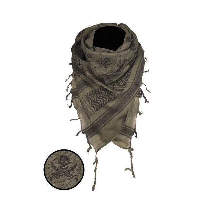 MIL-TEC Mil-Tec Shemagh Scarf Skull Olive / Black