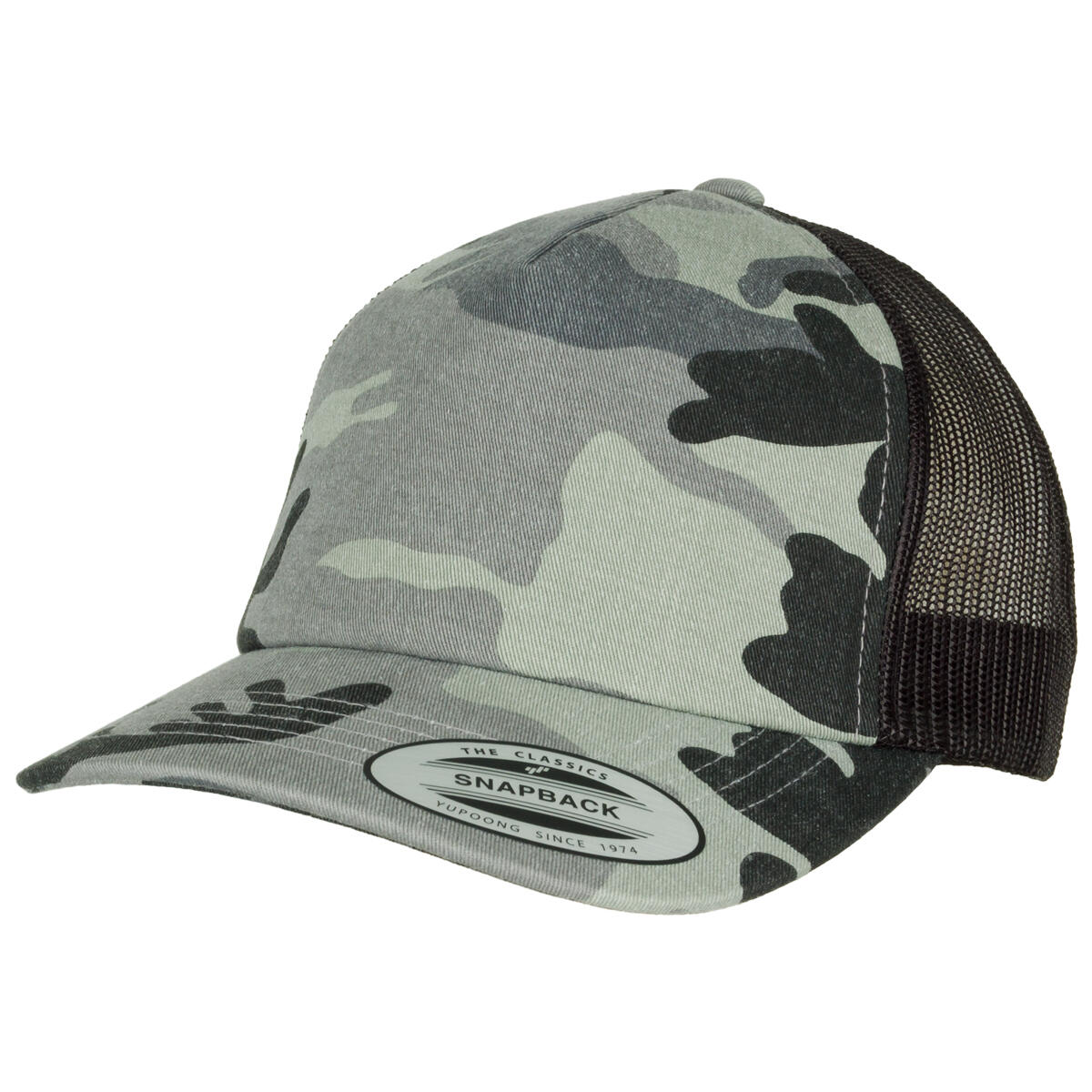 YP Camo Trucker Cap Dark Camo/Black 3/4