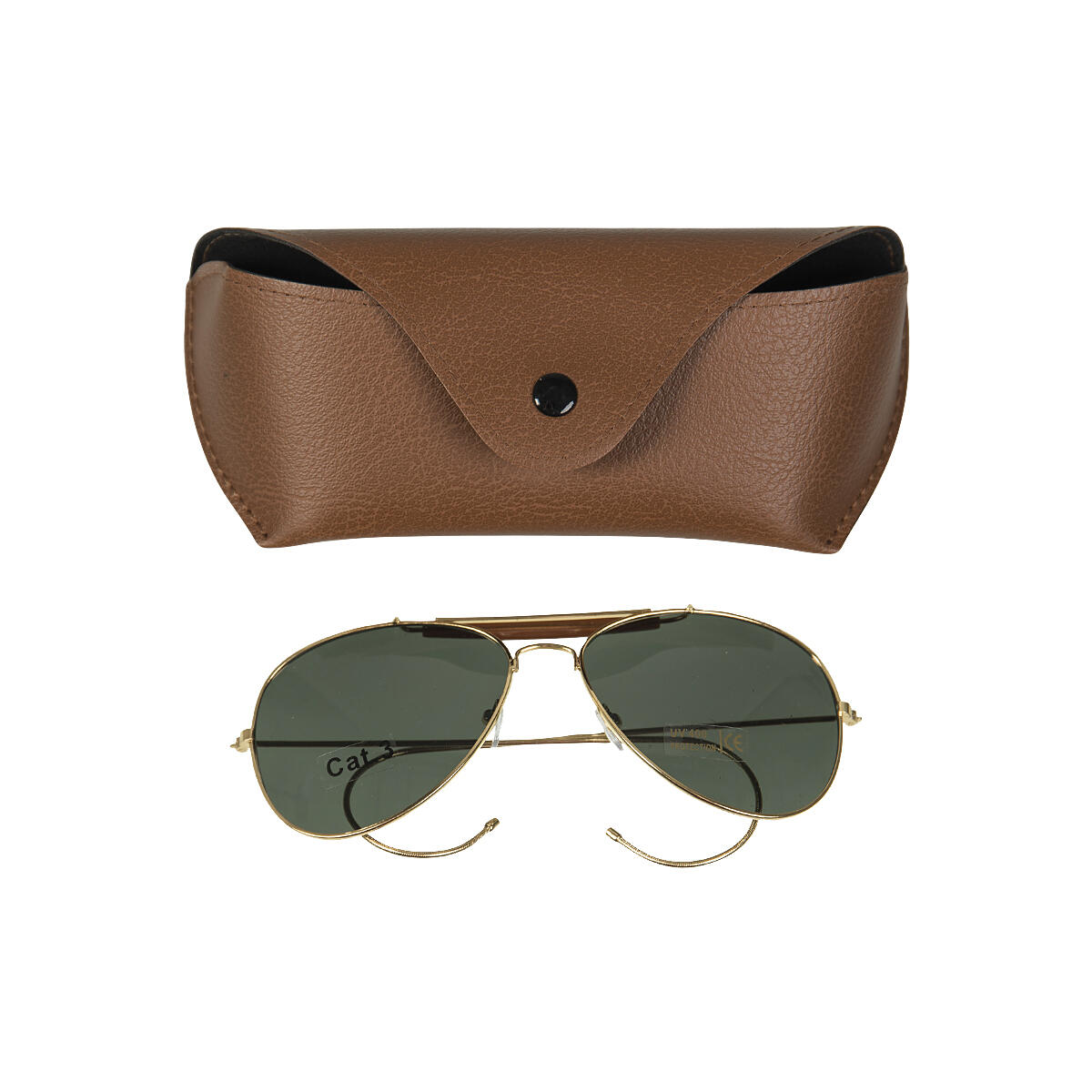 Mil-Tec Air Force Sunglasses Green Lenses Brown Case 2/2