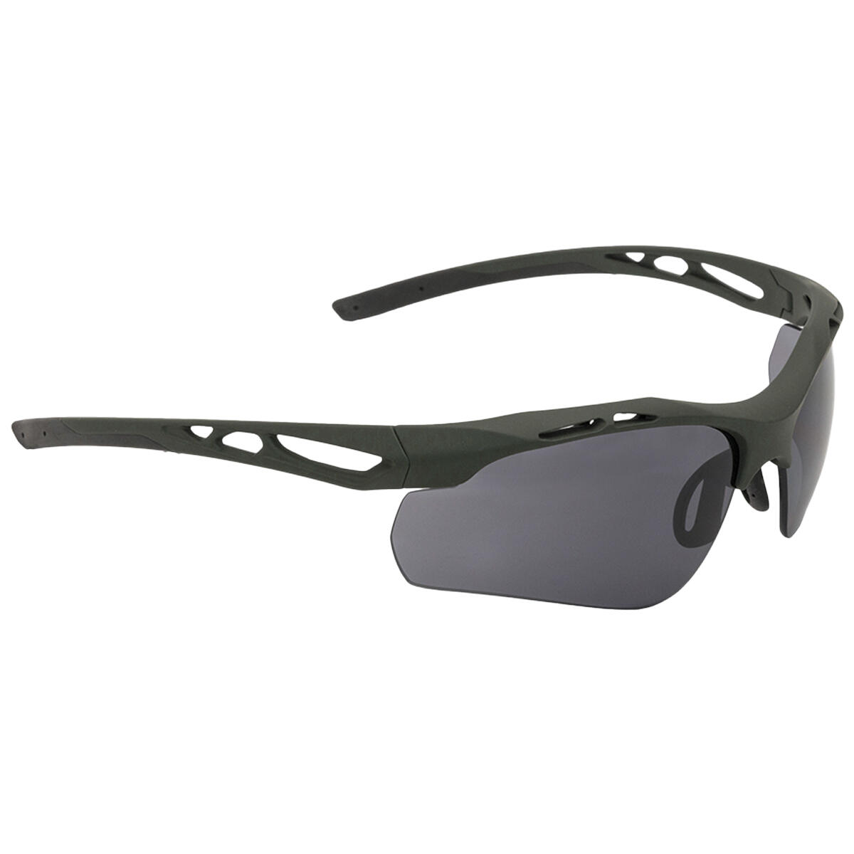 Swiss Eye Attac Sunglasses - Smoke + Orange + Clear Lens / Rubber Olive Frame 1/2