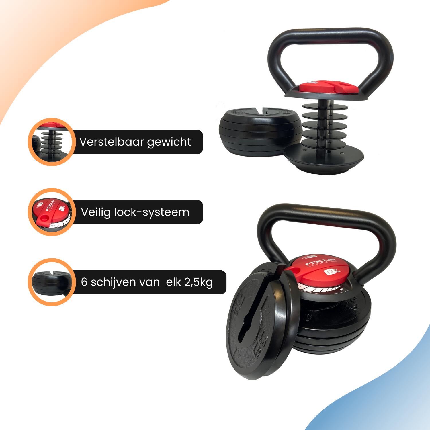 Kettlebell Verstelbaar - 3 t/m 18 kg 7/7
