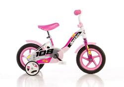 Dino Vélo fille 108 Sport 10 Pouces 17 cm Fille Transition Rose/Blanc