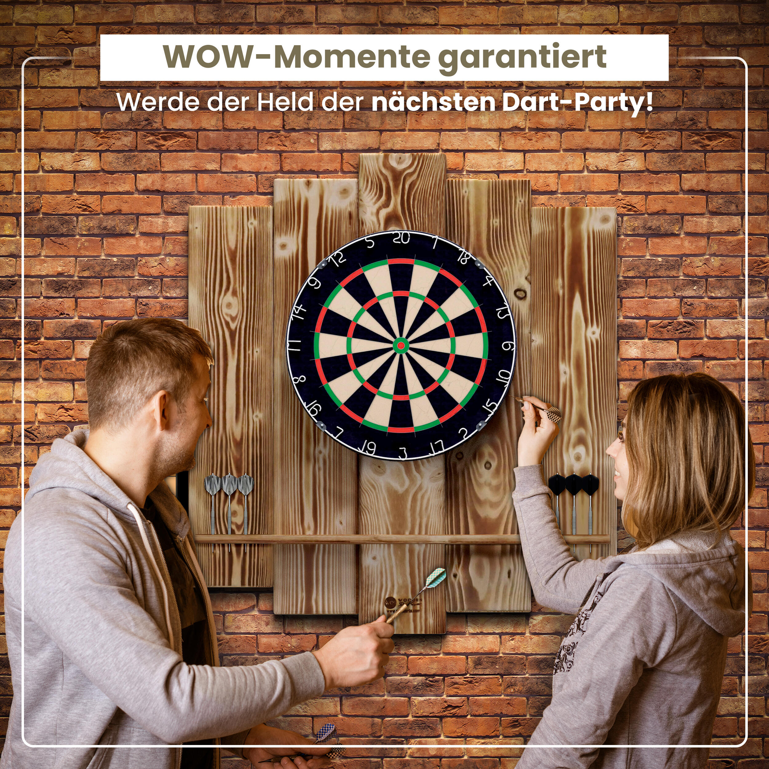 WOODEN Dartboard Surround | Premium Dart-Wandschutz | OHNE Tablet-Halter 5/5