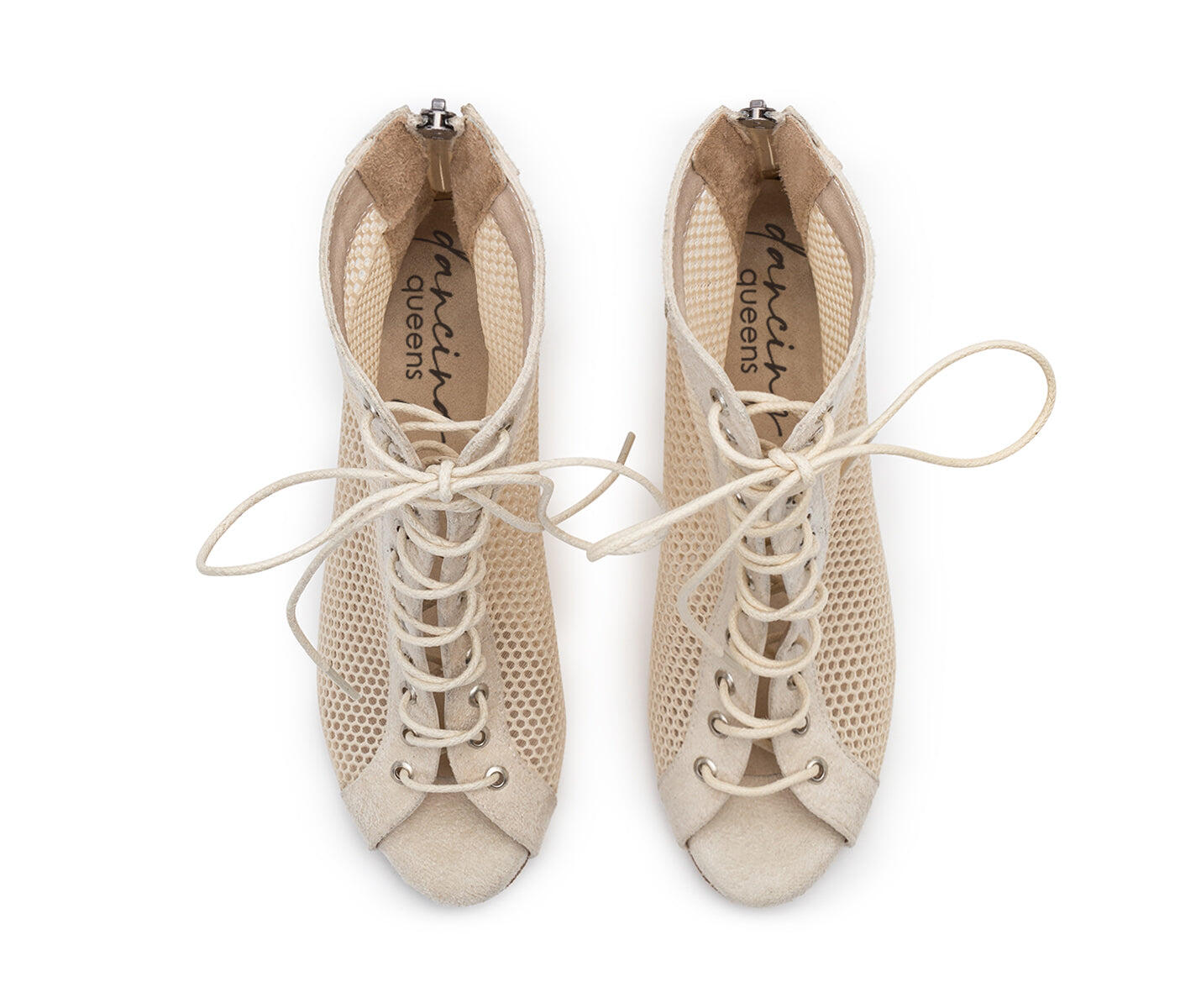Halley Heels Dance Tanzschuhe in Beige - 8.5 cm thin & Wildleder-Sohle 6/7