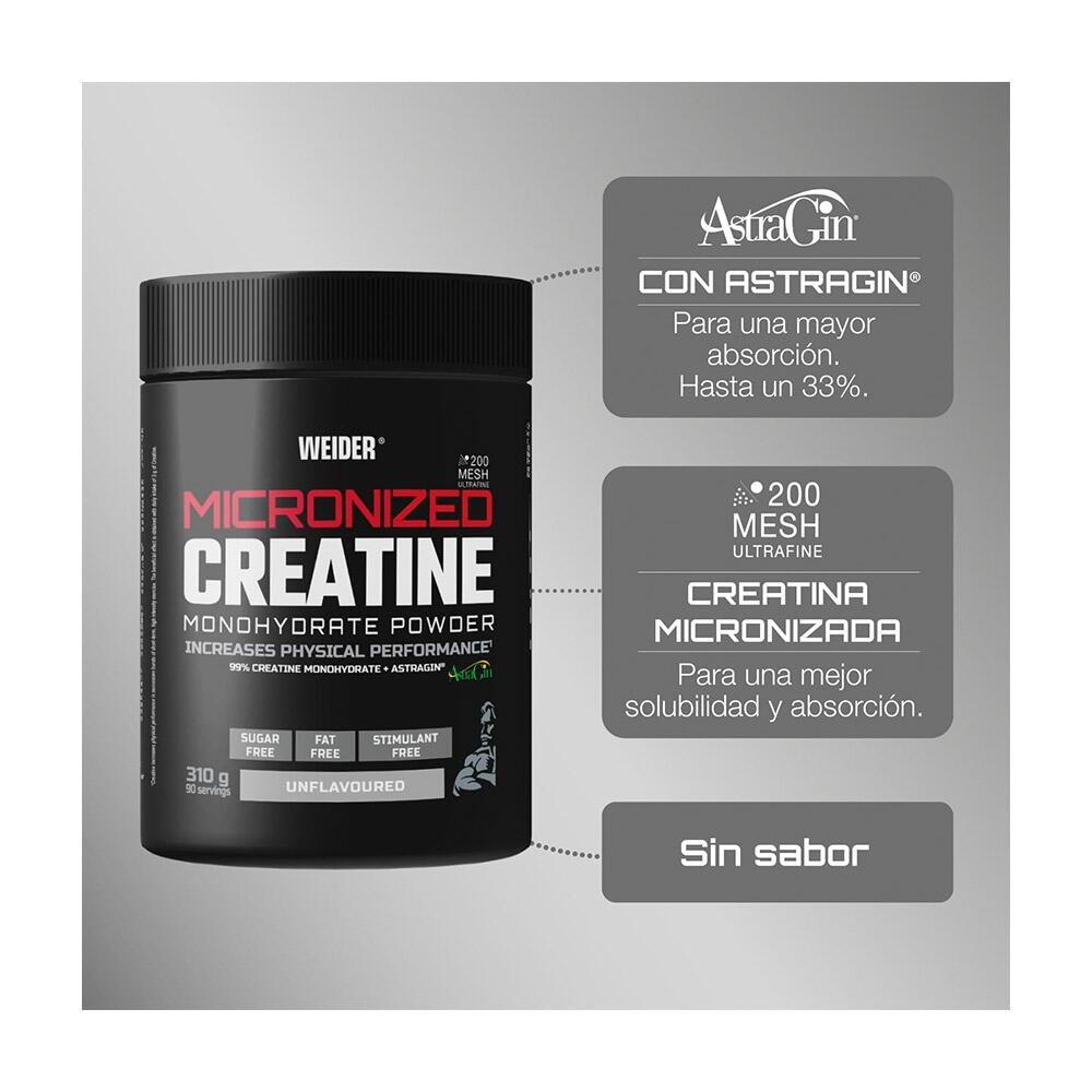 Weider Micronized Creatine Monohydrate + AstraGin (310g) Unflavoured 2/3